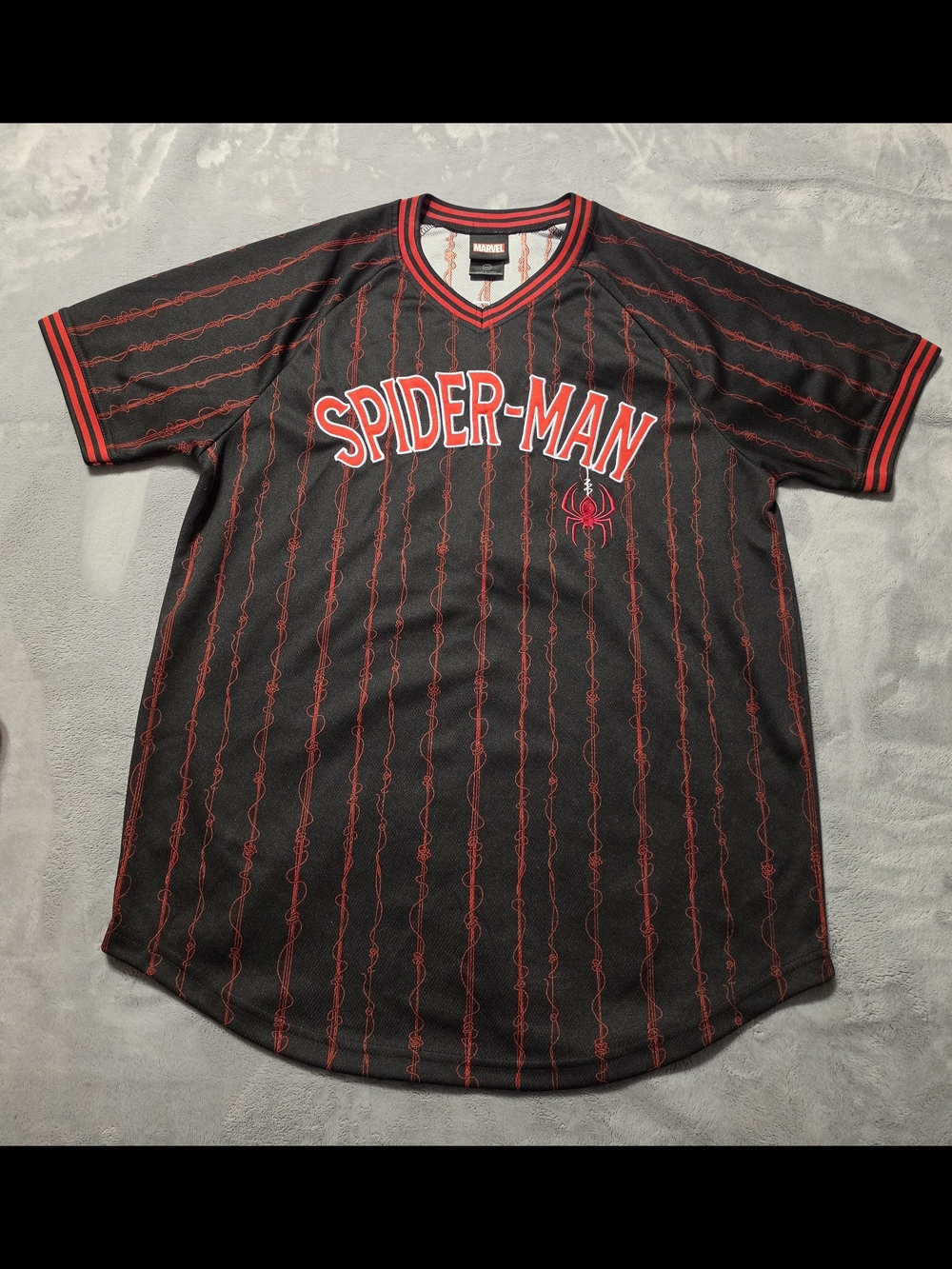 Marvel Spider-Man Black & Red Jersey Top
